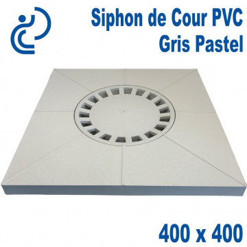SIPHON DE COUR PVC 400x400 Gris Pastel