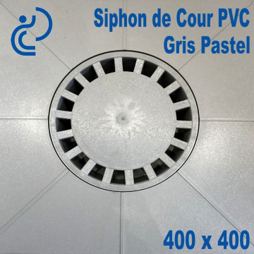SIPHON DE COUR PVC 400x400 Gris Pastel