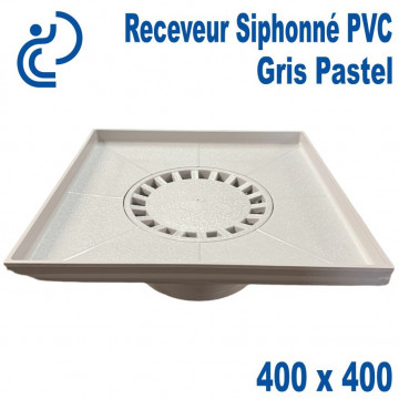 Receveur Siphonné PVC 400x400 Gris Pastel