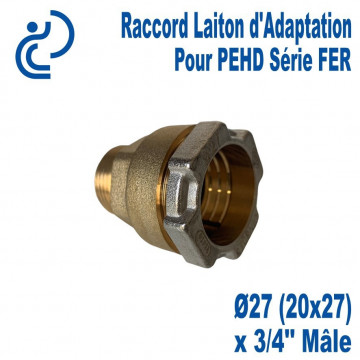 Raccord Mâle Laiton D27 sortie 3/4" Série FER