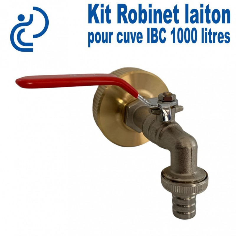 Robinet laiton raccord pour IBC cuve de 1000L 60mm Jardin arrosage neuf