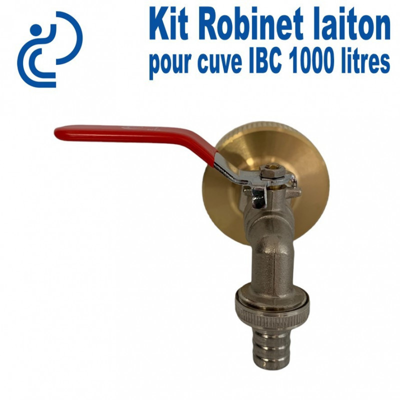 Robinet Laiton Pour Cuve IBC 1000L Kit complet avec joint