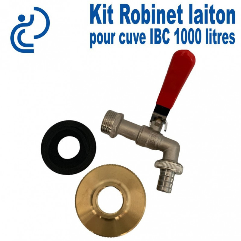 Robinet Adaptateur LAITON 1000L Récupérateur eau + 2 Raccords Laiton pour  tuyau