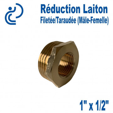 Réduction Laiton Filetée/Taraudée (mâle-femelle) 1"x1/2"