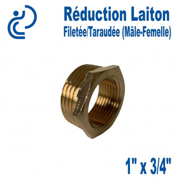 Réduction Laiton Filetée/Taraudée (mâle-femelle) 1"x3/4"