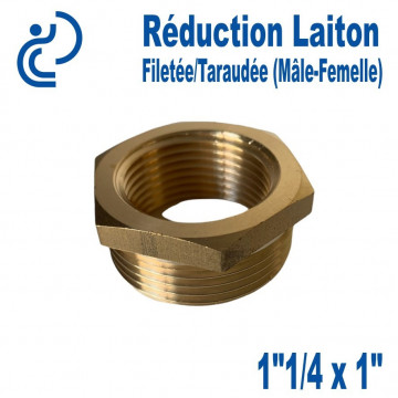 Réduction Laiton Filetée/Taraudée  (mâle-femelle) 1"1/4x1"