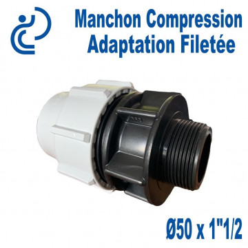 Manchon Compression d'adaptation Ø50 fileté 1"1/2