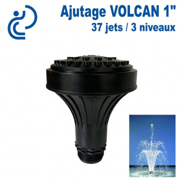 Raccord Ajutage PVC 1" Volcan 37 jets Ø2.5mm sur 3 niveaux