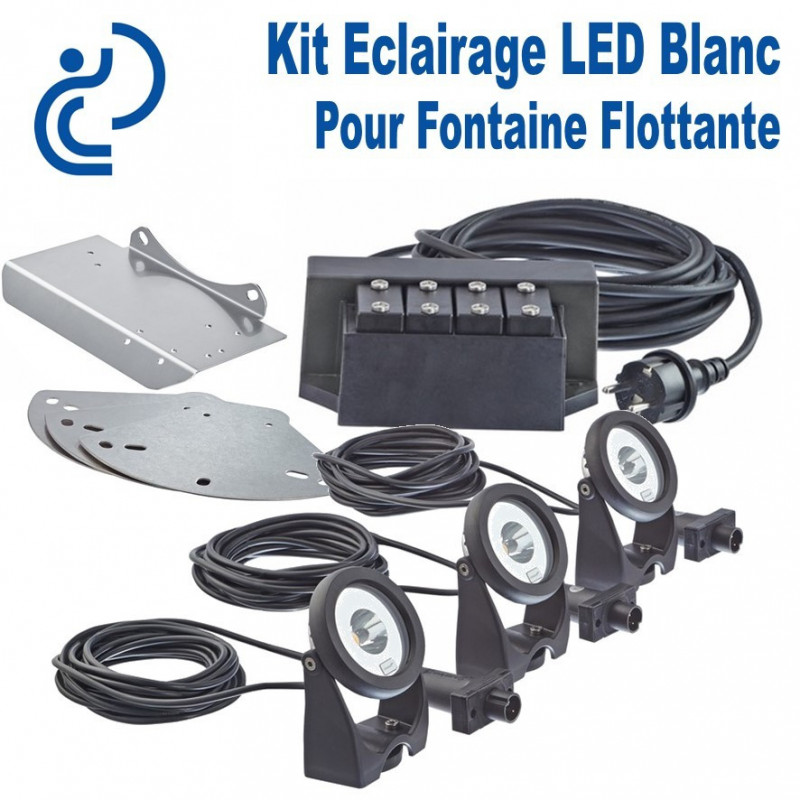Kit Eclairage LED Blanc immergeable pour Fontaine Flottante PONDJET ECO