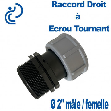 RACCORD DROIT A ECROU TOURNANT 2" FM