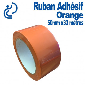 Ruban Adhésif PVC Orange 50mm en rouleau de 33 mètres
