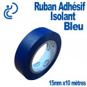 Ruban Adhésif Isolant PVC Bleu 15mm en rouleau de 10 mètres