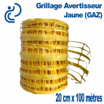 Grillage Avertisseur jaune 20cm rouleau de 100ml (gaz)