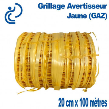 Grillage Avertisseur jaune 20cm rouleau de 100ml (gaz)