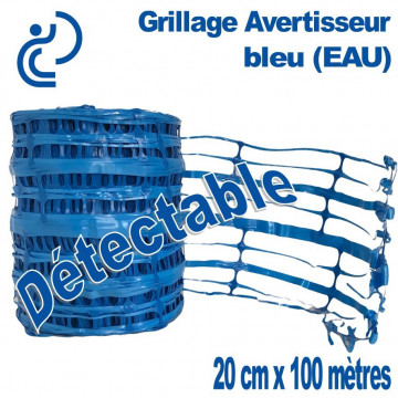 Grillage Avertisseur detectable Bleu 20cm rouleau de 100ml (eau)