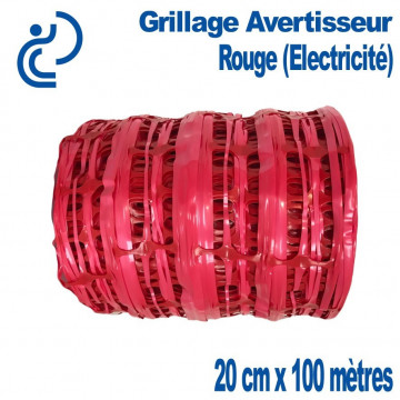 Grillage Avertisseur rouge 20cm rouleau de 100ml (edf)