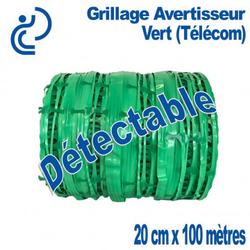Grillage Avertisseur detectable vert 20cm rouleau de 100ml 