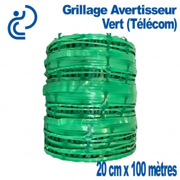 Grillage Avertisseur vert 20cm rouleau de 100ml (telecom)