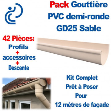 PACK GD25 SABLE POUR 12M DE FACADE (kit complet prêt à poser)