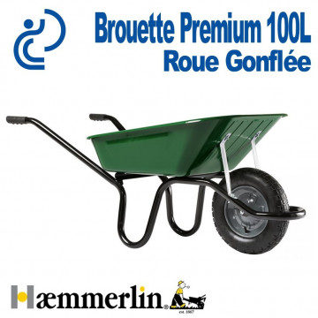 Brouette 100L tous travaux Premium Roue Gonflée