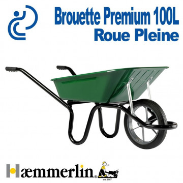 Brouette 100L tous travaux Premium Roue Pleine