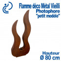 Flamme décorative 80cm en Métal Vieilli Effet Rouillé