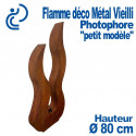 Flamme décorative 80cm en Métal Vieilli Effet Rouillé
