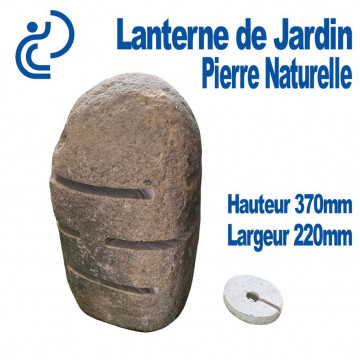 Lanterne de Jardin en Pierre Creusée Hauteur 370mm "PEANUT"