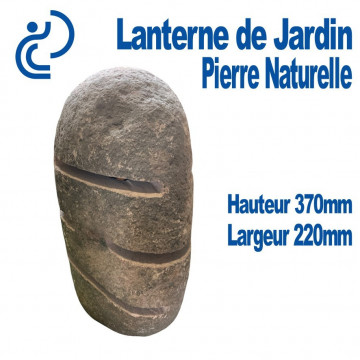 Lanterne de Jardin en Pierre Creusée Hauteur 370mm "PEANUT"