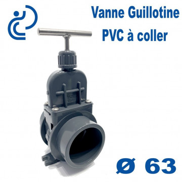 Vanne Guillotine Ø63 en PVC-U Femelle-Femelle à coller