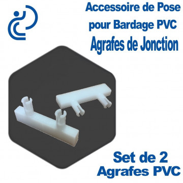Set de 2 Agrafes PVC pour Jonction "Invisible" de Bardage PVC cellulaire