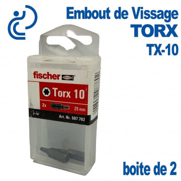 Embout de Vissage Etoilé TORX TX-10 (Boîte de 2)
