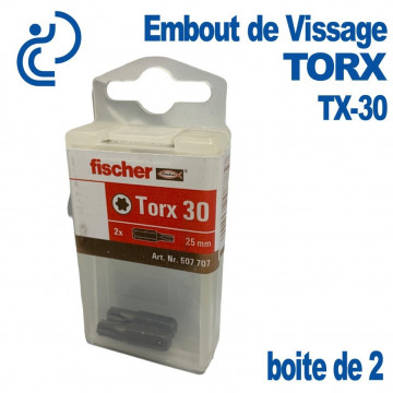 Embout de Vissage Etoilé TORX TX-30 (Boîte de 2)