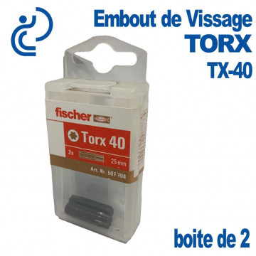 Embout de Vissage Etoilé TORX TX-40 (Boîte de 2)