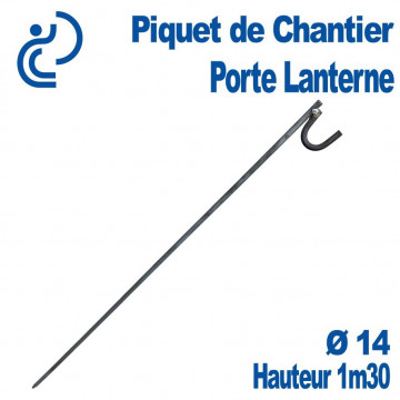 Piquet de Chantier Acier Porte Lanterne - Hauteur 1mètre30
