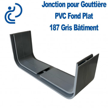 JONCTION PVC GRIS PASTEL A COLLER POUR GOUTTIERE D187