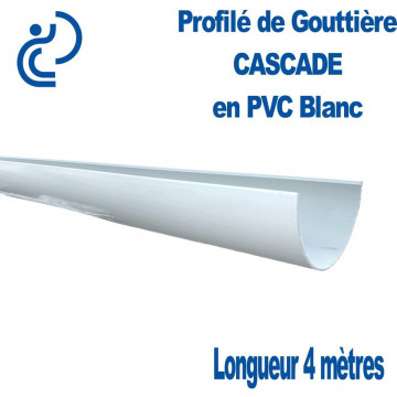 Profilé de Gouttière Cascade en PVC Blanc Longueur 4 mètres