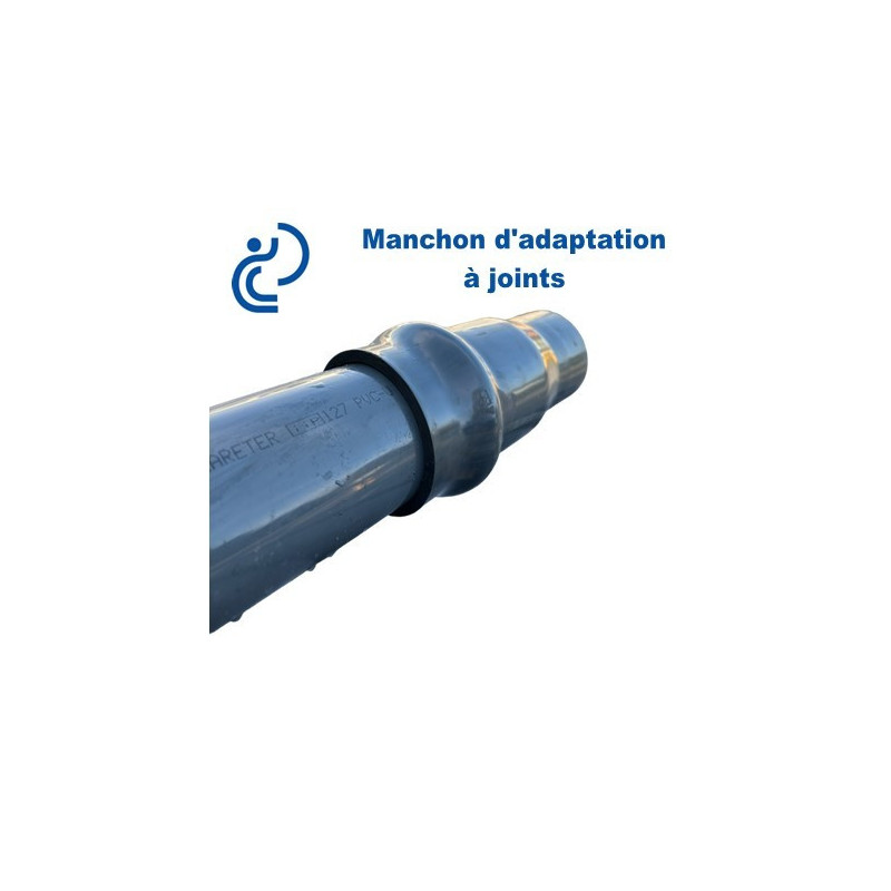 Manchon d'adaptation PVC Pression PN16 Ø200 Femelle à joints - Mâle à coller