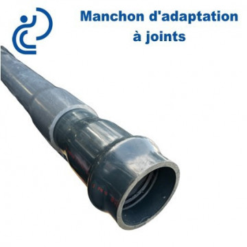 Manchon d'adaptation PVC Pression PN16 Ø90 Femelle à joints - Mâle à coller