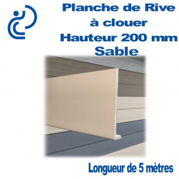 Planche de Rive à Clouer en PVC Sable Hauteur 200 en L Ep9 longueur de 5ml