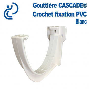 Crochet Bandeau Pour fixation de Gouttière Cascade en PVC Blanc