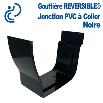 Jonction de Gouttière REVERSIBLE à coller en PVC Noir