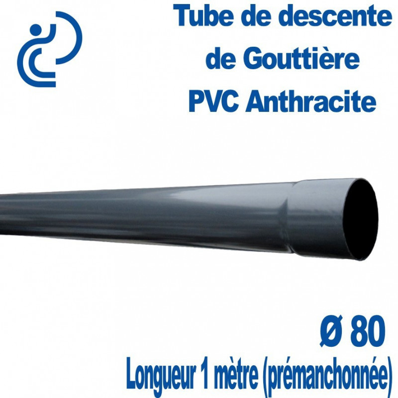 Descente de Gouttiere PVC 100 mm - Gris Clair