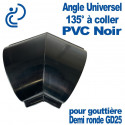 Angle Universel à 135° en PVC Noir pour Gouttière GD25