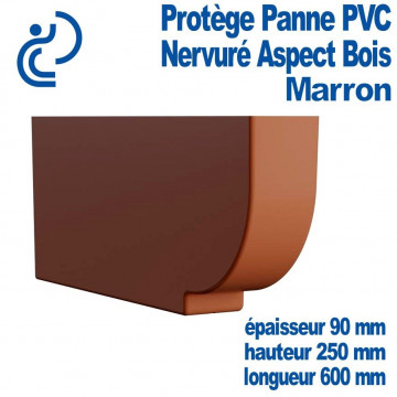 PROTEGE PANNE PVC Marron Nervuré bois ep 90 Lg 600 ht 250mm