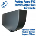 PROTEGE PANNE PVC Anthracite Nervuré bois ep 90 Lg 600 ht 250mm