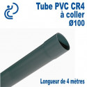 Tube PVC COMPACT CR4 Ø100 renforcé longueur de 4 mètres
