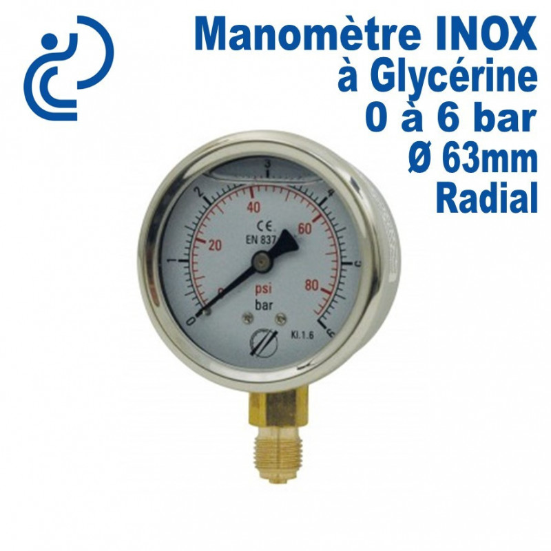 Manomètre inox sec-manomètre inox avec glycérine