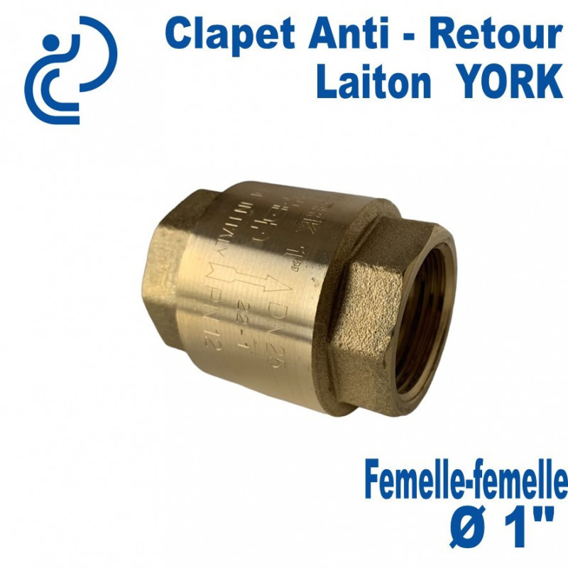 Clapet Anti-retour Laiton Ø1 Femelle - Femelle Type York