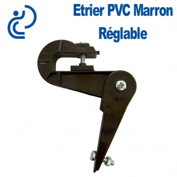 Étrier PVC Marron Réglable pour Crochets de Gouttières